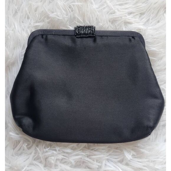 La Regale Black Clutch with Gold Strap - Picture 3 of 7